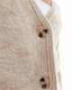 Vila Vila button through cardigan in natural melange-Neutral - 3