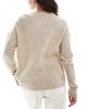 Vila Vila button through cardigan in natural melange-Neutral - 4