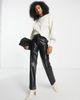 Vila Vila cable knit sweater with frill detail in cream-White - 4