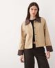 Vila VILA corduroy trim barn jacket in beige-Brown - 1