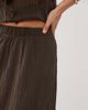 Vila VILA crinkle chiffon midi skirt in brown - part of a set - 3