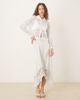 Vila VILA crochet polo neck button front top in cream-Black - 4