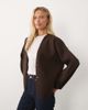 Vila VILA cropped lightweight jacket in chocolate brown - 1