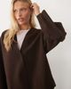Vila VILA cropped lightweight jacket in chocolate brown - 2