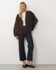 Vila VILA cropped lightweight jacket in chocolate brown - 4