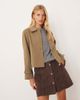 Vila Vila cropped trench coat in deep olive green - 1
