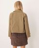 Vila Vila cropped trench coat in deep olive green - 3