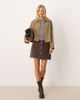 Vila Vila cropped trench coat in deep olive green - 4