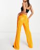 Vila Vila Exclusive plisse flared pants in bright orange - 2