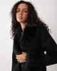 Vila Vila faux fur collar and cuff belted jacket in black - 2