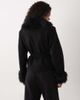 Vila Vila faux fur collar and cuff belted jacket in black - 3