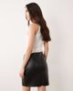 Vila VILA faux leather mini skirt in black - 3