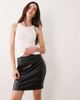 Vila VILA faux leather mini skirt in black - 4