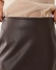 Vila Vila faux leather mini skirt in chocolate brown - 2