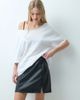 Vila Vila faux leather notch detail mini skirt in black - 1