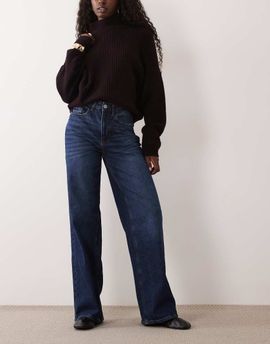 Vila VILA Freya high waist wide leg jeans dark blue denim wash
