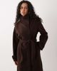 Vila VILA funnel neck short cape jacket in chocolate brown - 4