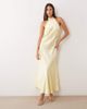 Vila VILA halterneck backless satin maxi dress in pastel yellow - 1
