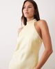 Vila VILA halterneck backless satin maxi dress in pastel yellow - 4