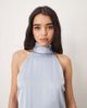 Vila VILA halterneck maxi dress with tie neck in pastel blue - 4