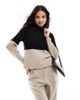 Vila Vila high neck color block sweater in black and neutral - 1