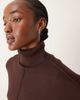 Vila Vila high neck oversized sweater with seam detail in chocolate brown - 2