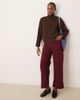 Vila Vila high neck oversized sweater with seam detail in chocolate brown - 3