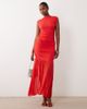 Vila VILA high neck slinky maxi dress in red - 1