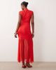 Vila VILA high neck slinky maxi dress in red - 3