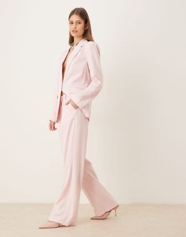 Vila VILA high rise tailored pants in cherry blossom pink - part of a set