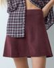 Vila Vila high waist knitted mini skirt set in burgundy melange-RED - 2