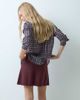 Vila Vila high waist knitted mini skirt set in burgundy melange-RED - 3