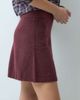 Vila Vila high waist knitted mini skirt set in burgundy melange-RED - 4