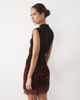 Vila Vila high waist sequin & velour mini skirt with lace trim in burgundy-RED - 3
