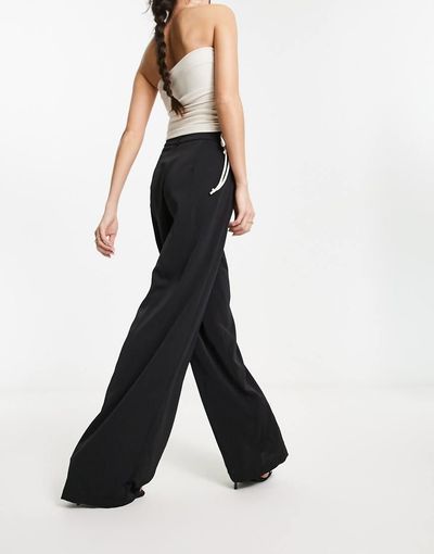 Vila Vila high waist straight leg pants in black