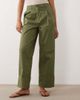 Vila VILA high waist turn-up hem canvas pants in olive green - 2