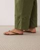 Vila VILA high waist turn-up hem canvas pants in olive green - 3