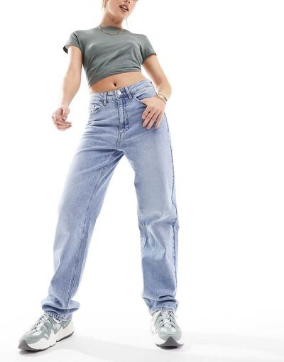 Vila Vila high waist wide leg jeans in light blue wash