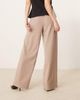 Vila VILA high waist wide leg pants in fungi brown - 3