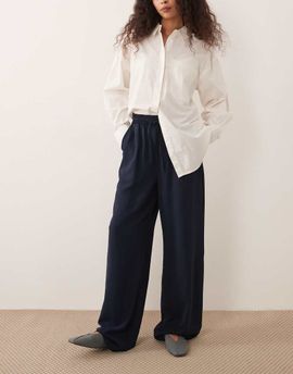 Vila VILA high waist wide leg pants in navy