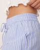 Vila Vila highwaist wide leg stripe dad pants with turn up cuff in blue - 4