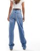 Vila VILA Kelly high waisted wide leg jean in medium blue denim - 2