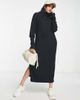 Vila Vila knitted roll neck maxi dress with side split in black - 1
