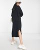 Vila Vila knitted roll neck maxi dress with side split in black - 2