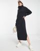 Vila Vila knitted roll neck maxi dress with side split in black - 4