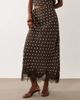Vila VILA lace trim satin midaxi skirt in cream and chocolate polka dots - part of a set-White - 2