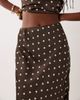 Vila VILA lace trim satin midaxi skirt in cream and chocolate polka dots - part of a set-White - 3
