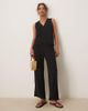 Vila Vila lightweight knit wide leg pants in black - part of a set - 1