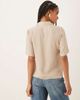 Vila Vila linen touch flutter sleeves shirt in stone-Neutral - 4