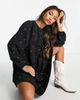 Vila Vila long sleeve mini smock dress with tiered skirt in black print - 2